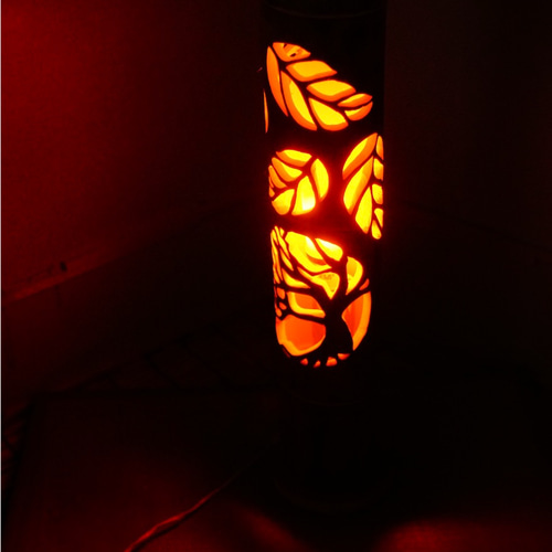 竹灯り・竹灯籠・竹ランンプ 〜〜揺らぎの炎 リーフ〜〜 スタンド