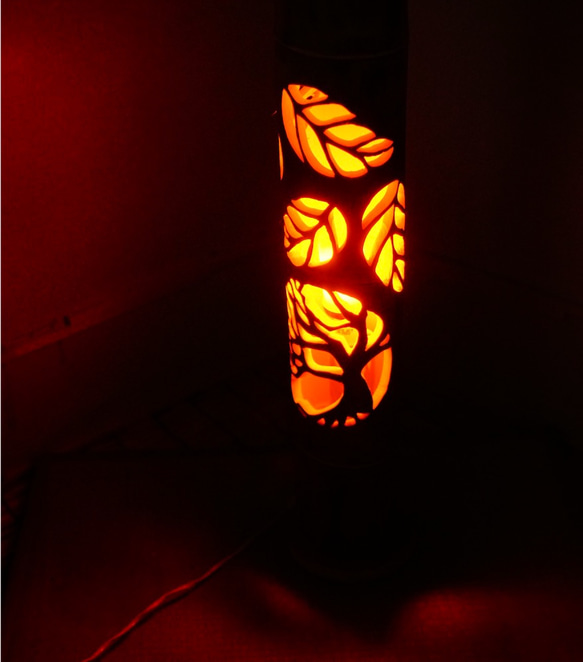 竹灯り・竹灯籠・竹ランンプ　〜〜揺らぎの炎   リーフ〜〜 3枚目の画像