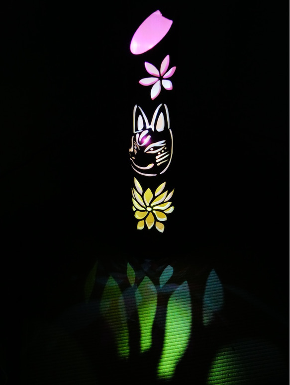 特大★竹灯籠　〜猫面・狐面〜  幻想の灯り　★ 竹ランプ 特大☆竹灯籠 〜猫面・狐面〜 幻想の灯り ☆ 竹ランプ スタンド
