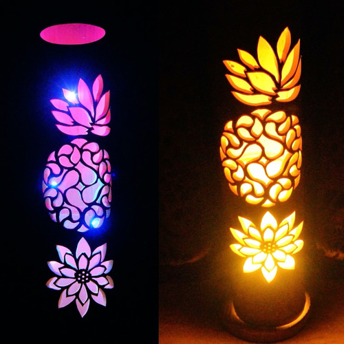 竹ランプ ～～華の窓～～ その日の気分で2つの美しさが楽しめる