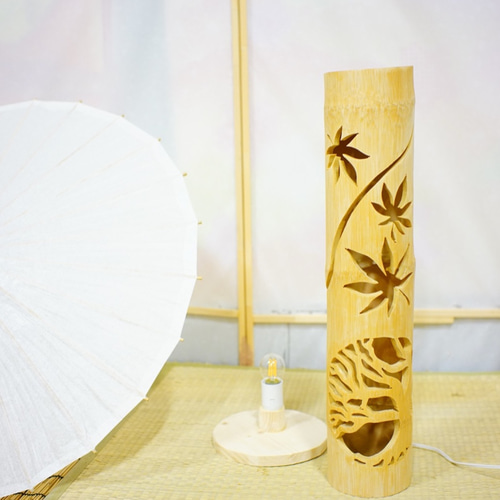 竹灯り・竹あかり・竹灯籠 ～～ 癒しの灯り☆紅の木☆～～ スタンド