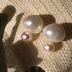 Baroque pearl “W”pierces & earrings 1枚目の画像