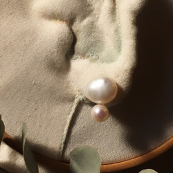 Baroque pearl “W”pierces & earrings 5枚目の画像