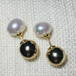 Baroque pearl,bicolor pierces 1枚目の画像
