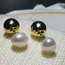 Baroque pearl,bicolor pierces 2枚目の画像