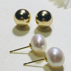 Baroque pearl,bicolor pierces 4枚目の画像