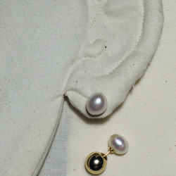 Baroque pearl,bicolor pierces 5枚目の画像