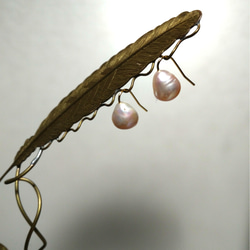 天然真珠のシンプルピアス 4枚目の画像