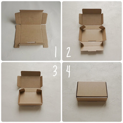 箔押し入ミニダンボール箱（112×72×24㎜）15枚セット"心を込めて作りました”（茶）ギフトボックス 6枚目の画像