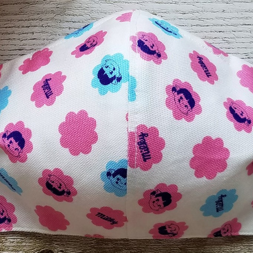 キャラクター♪白 ピンク 水色 接触冷感 ハンドメイド お顔に