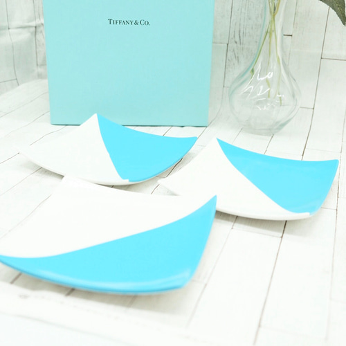Tiffany & Co. リボン付きプレート 2枚セット TIFFANY & Co. (ティファニー) プレート ブルーボウデザート