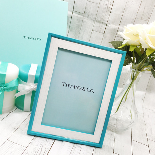 ティファニーブルー ハンドメイド フォトフレーム2枚セット