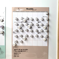 1ヶ月ホワイトボードカレンダー ᝢ マグネットシート ᝢ A4サイズ 4枚目の画像