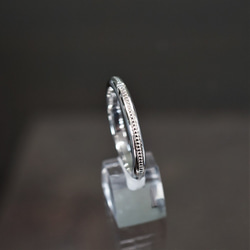 【受注製作】 PT950 ミル打ちダイヤモンド一粒リング(誕生石お入れできます)　 4枚目の画像