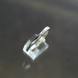 【受注製作】PT950　ダイヤモンドwave鏡面仕上げリング　 6枚目の画像
