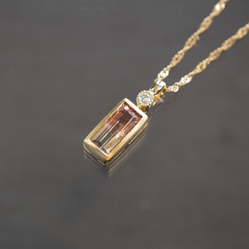 秋の新作 K18YG バイカラートルマリンペンダント<ヘッドのみ