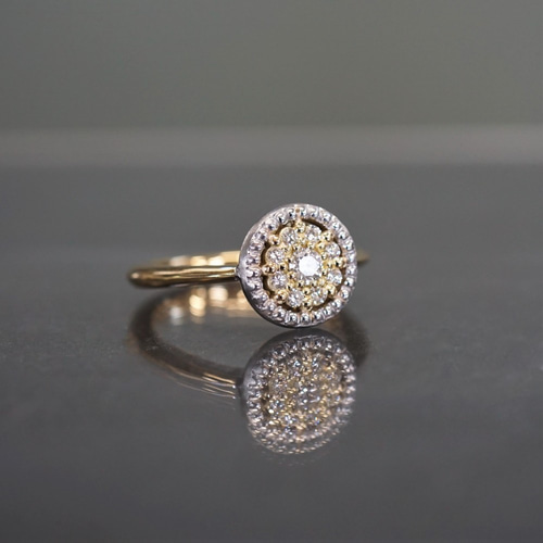 K18YG イエローゴールド リング アメジスト ダイヤモンド0.16ct