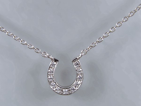 馬好き御用達の蹄鉄チョーカー （950シルバー ロジウムメッキ 254CKSrh  