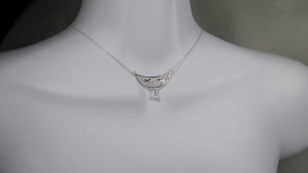 ツインホースシルバーネックレス（950シルバー 503PNS C10 ）