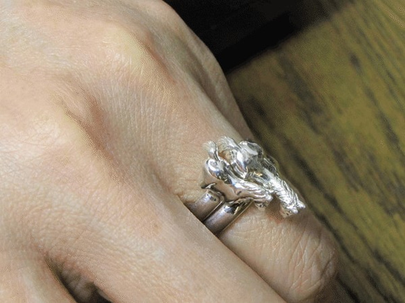 親子馬ののシルバーリング（950シルバー 282RGS C12 ) 指輪