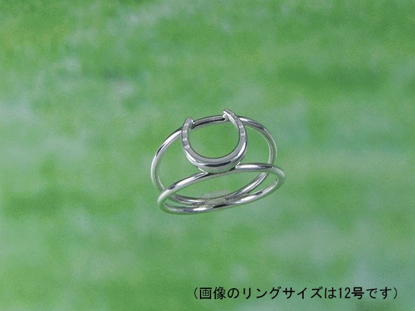 ラッキーアイテムの蹄鉄とW シルバーリング（950シルバー 3703RGS1 C23 ）