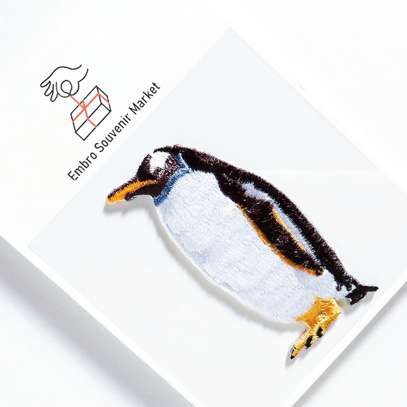 ペンギン  2WAYS！刺繍のアイロンワッペン＆ステッカー スマホケースにも！ 5枚目の画像