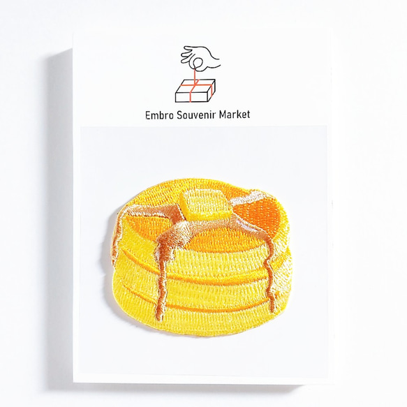 ホットケーキミックスで作った ホットケーキ  2WAYS！刺繍のアイロンワッペン＆ステッカー スマホケースにも！ 2枚目の画像