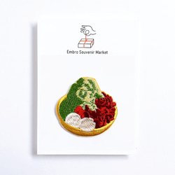 和カフェのかき氷 宇治金時 の 2WAYS！刺繍のアイロンワッペン＆ステッカー スマホケースにも！ 2枚目の画像