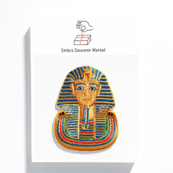 古代エジプトのファラオ・ツタンカーメン 2WAYS！刺繍のアイロンワッペン＆ステッカー スマホケースにも！ 2枚目の画像