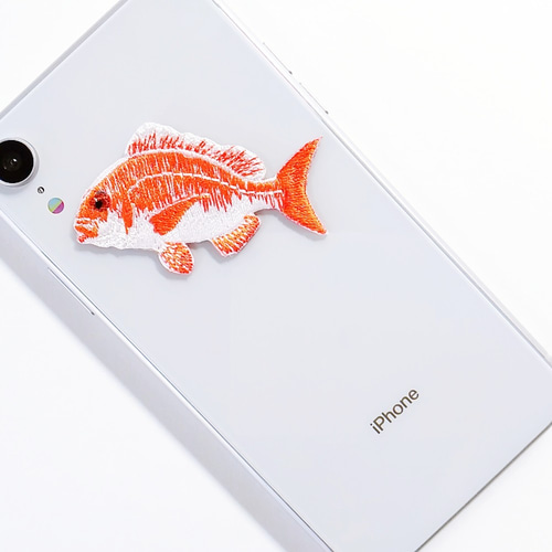 新鮮！天然真鯛 2WAYS！刺繍のアイロンワッペン＆ステッカー