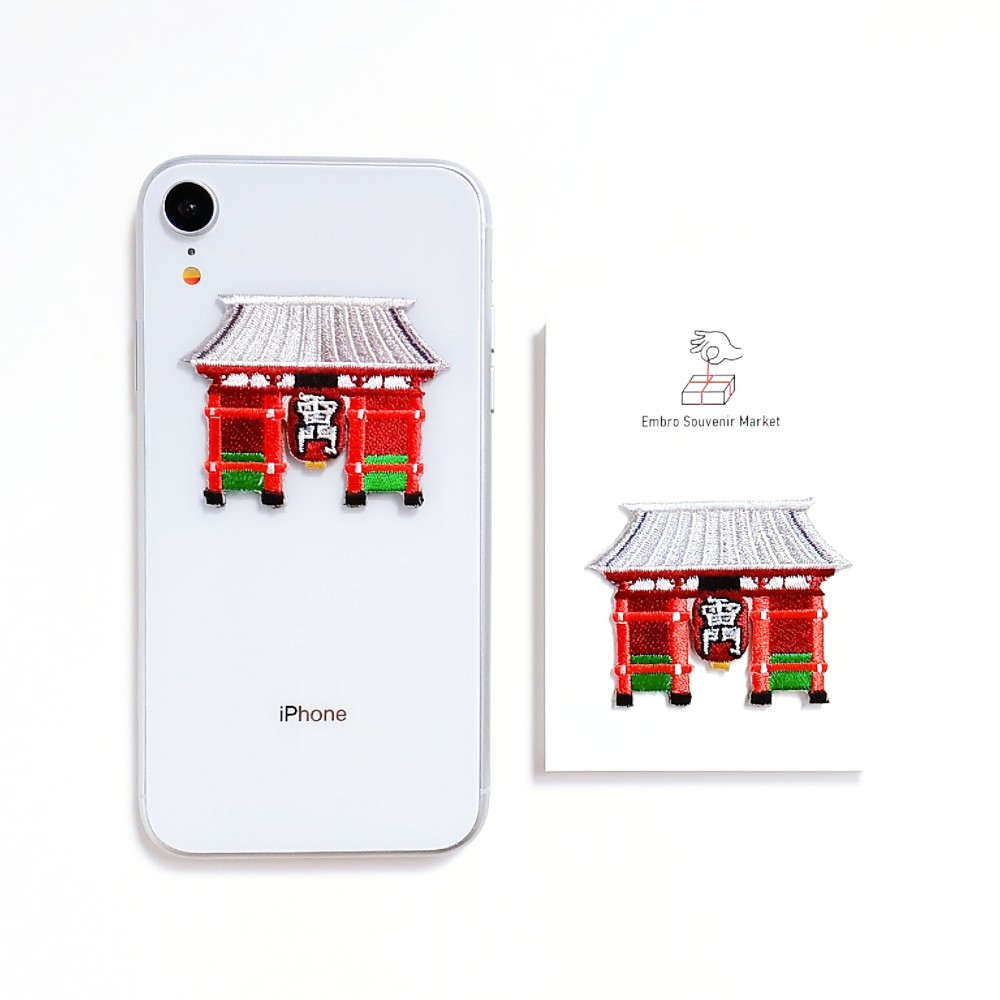 日本の名所！浅草 雷門 2WAYS！刺繍のアイロンワッペン