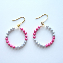 Pink＆Gray pierced earring 1枚目の画像