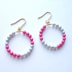 Pink＆Gray pierced earring 2枚目の画像