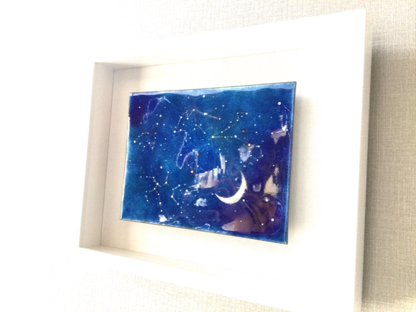 【新作2021】星座BOX(L)-B  一点もの　七宝焼　七宝絵画　アート　インテリア　星座　宇宙 3枚目の画像