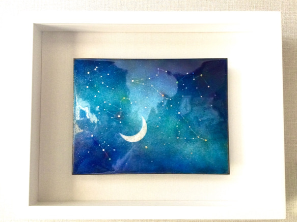 【新作2021】星座BOX(L)-C  一点もの　七宝焼　七宝絵画　アート　インテリア　星座　宇宙 1枚目の画像