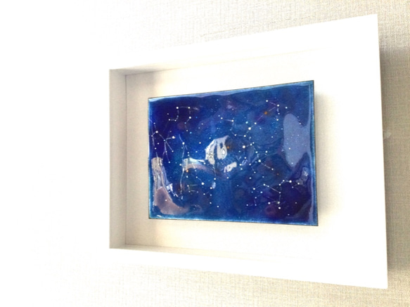 【新作2021】星座BOX(L)-D  一点もの　七宝焼　七宝絵画　アート　インテリア　星座　宇宙 3枚目の画像
