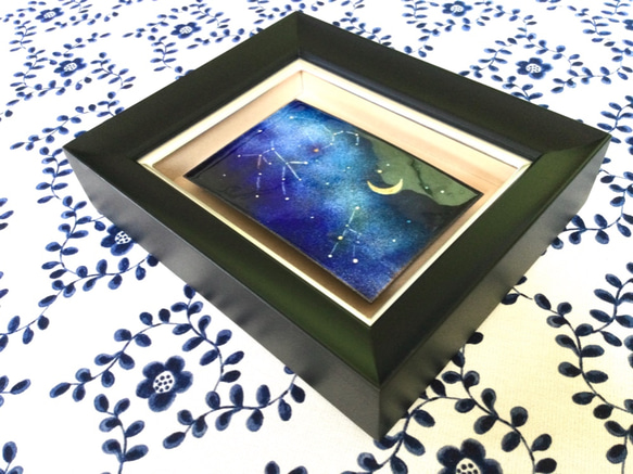 【新作2021】星座BOX(M)-G  一点もの　七宝焼　七宝絵画　アート　インテリア　星座　宇宙 5枚目の画像