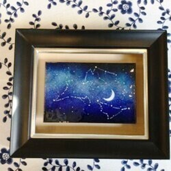 【新作2021】星座BOX(M)-H  一点もの　七宝焼　七宝絵画　アート　インテリア　星座　宇宙 2枚目の画像