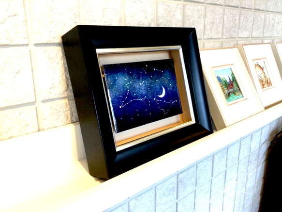 【新作2021】星座BOX(M)-H  一点もの　七宝焼　七宝絵画　アート　インテリア　星座　宇宙 3枚目の画像