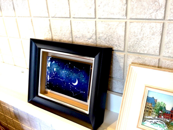 【新作2021】星座BOX(M)-H  一点もの　七宝焼　七宝絵画　アート　インテリア　星座　宇宙 5枚目の画像