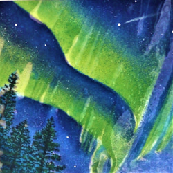 七宝焼アートフレーム「オーロラ」染型七宝　京七宝　北欧　アイスランド　カナダ　イエローナイフ 2枚目の画像