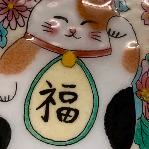 七宝焼アートミニフレーム「招きねこ」染型七宝 京七宝 その他アート