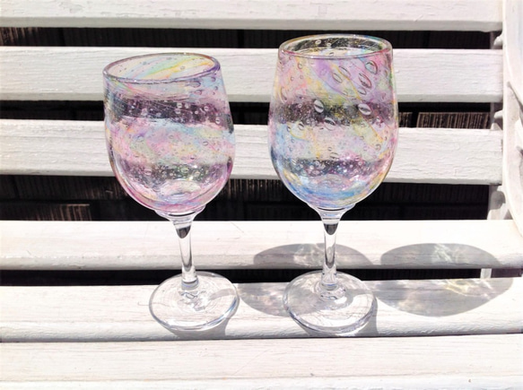 手作りガラス　～夢見〈ワイングラス〉～　 2枚目の画像
