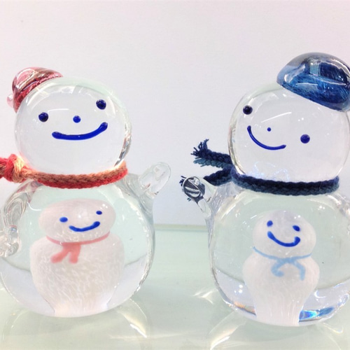 手作りガラス 雪だるま～マトリョーシカ～ その他置物 小樽 ilponte