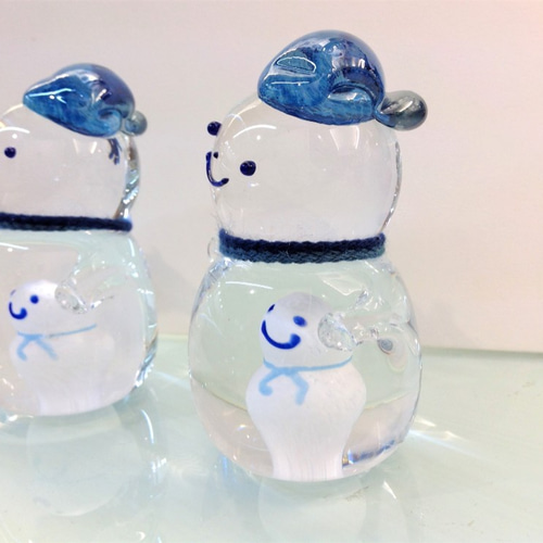 手作りガラス 雪だるま～マトリョーシカ～ その他置物 小樽 ilponte