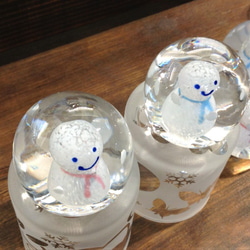 手作りガラス　雪玉～青～ 3枚目の画像