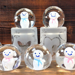 手作りガラス　雪玉～青～ 5枚目の画像