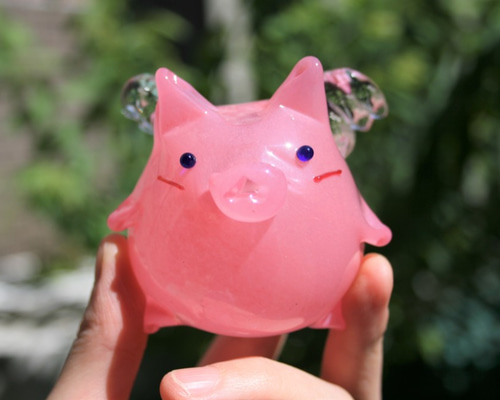 タピオカ　ガラス細工 Amazon.co.jp: フォーカート かわいい ブタ 手作り ガラス細工
