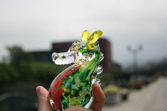 手作りガラス 干支〈龍〉 台座・屏風付き！ その他置物 小樽 ilponte