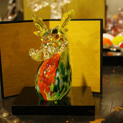 手作りガラス　干支〈龍〉　台座・屏風付き！ 5枚目の画像